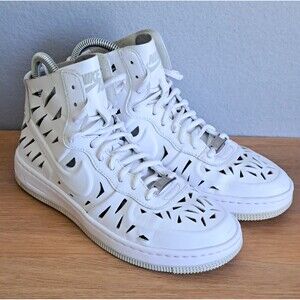 Nike Air Force 1 Ultra Force Mid Joli Womens 7 AF1 White Leather Sneakers Cutout